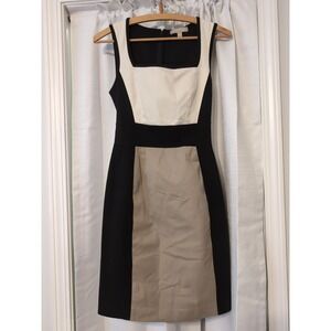 Y2K Banana Republic Size 0 Bodycon Sleeveless Dress Black‎ Ivory